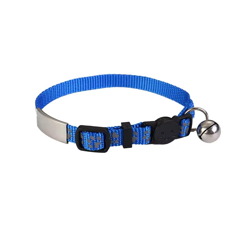 Collar para gato grabado con nombre y número de teléfono