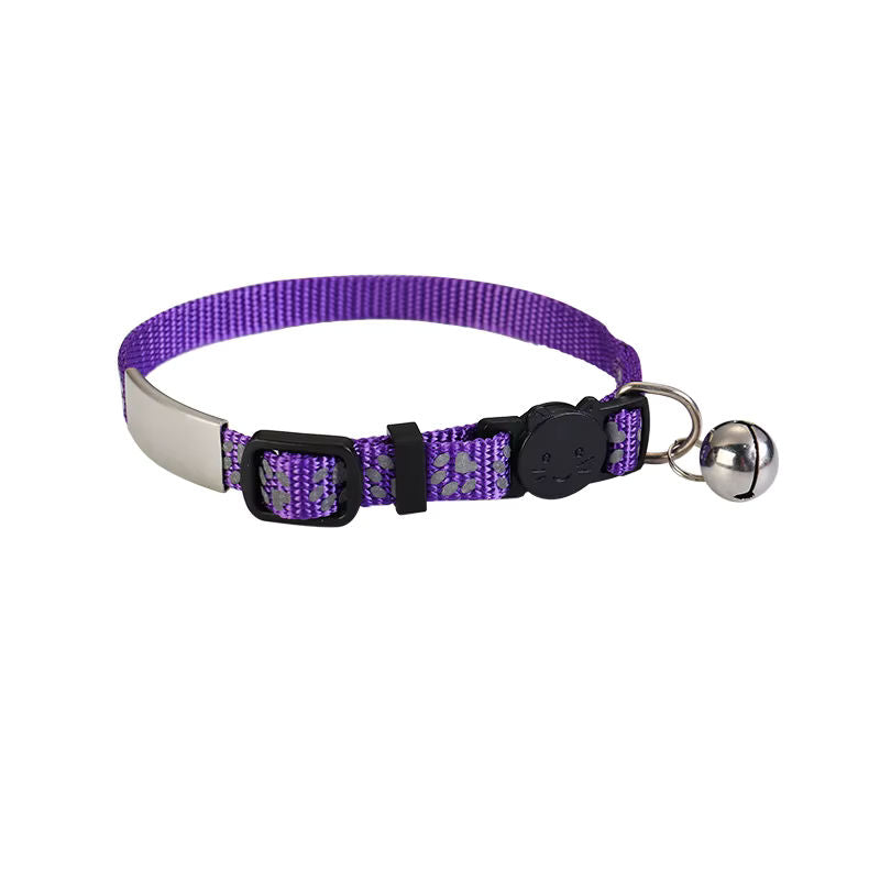 Collar para gato grabado con nombre y número de teléfono