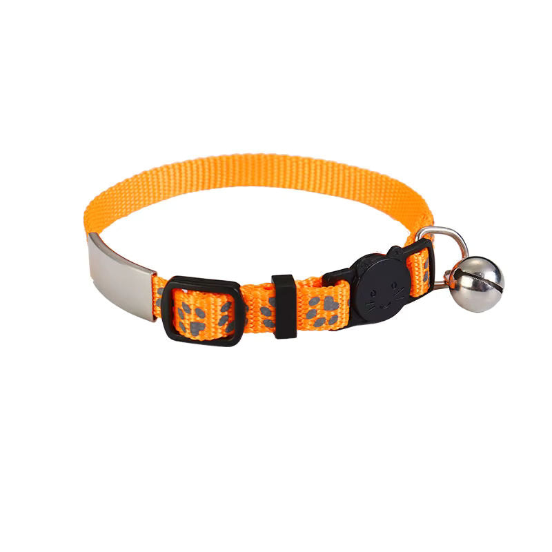 Collar para gato grabado con nombre y número de teléfono