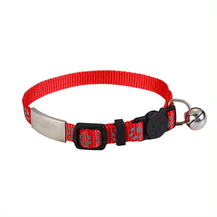 Collar para gato grabado con nombre y número de teléfono