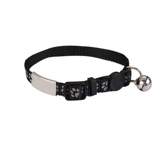 Collar para gato grabado con nombre y número de teléfono