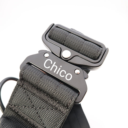 Collar táctico para perros grandes con nombre grabado