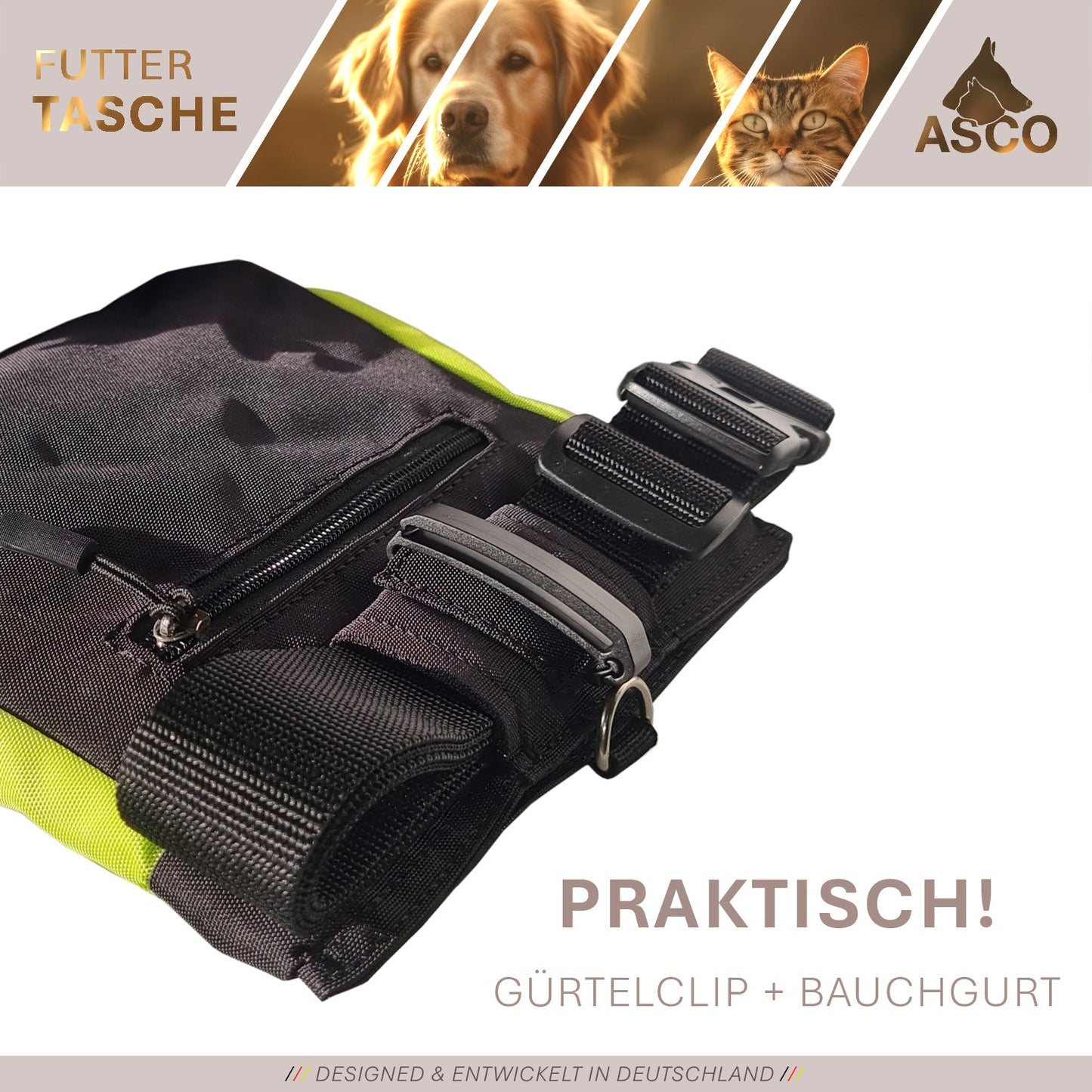 Bolsa para comida ASCO con cierre a presión con una sola mano, bolsa para golosinas 20x20 cm, bolsa para golosinas QuickTouch