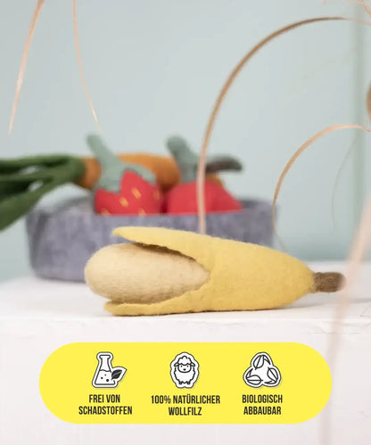 BUDDY. Juguete para perros de fieltro de lana "Banana" 