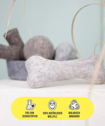 BUDDY. Juguete para perros de fieltro de lana "Hueso" 