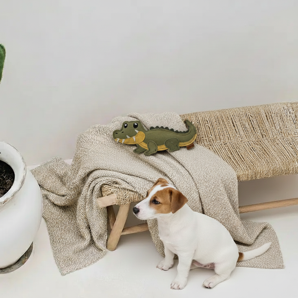 BUDDY. Juguete para perros de cuero "Cocodrilo" 