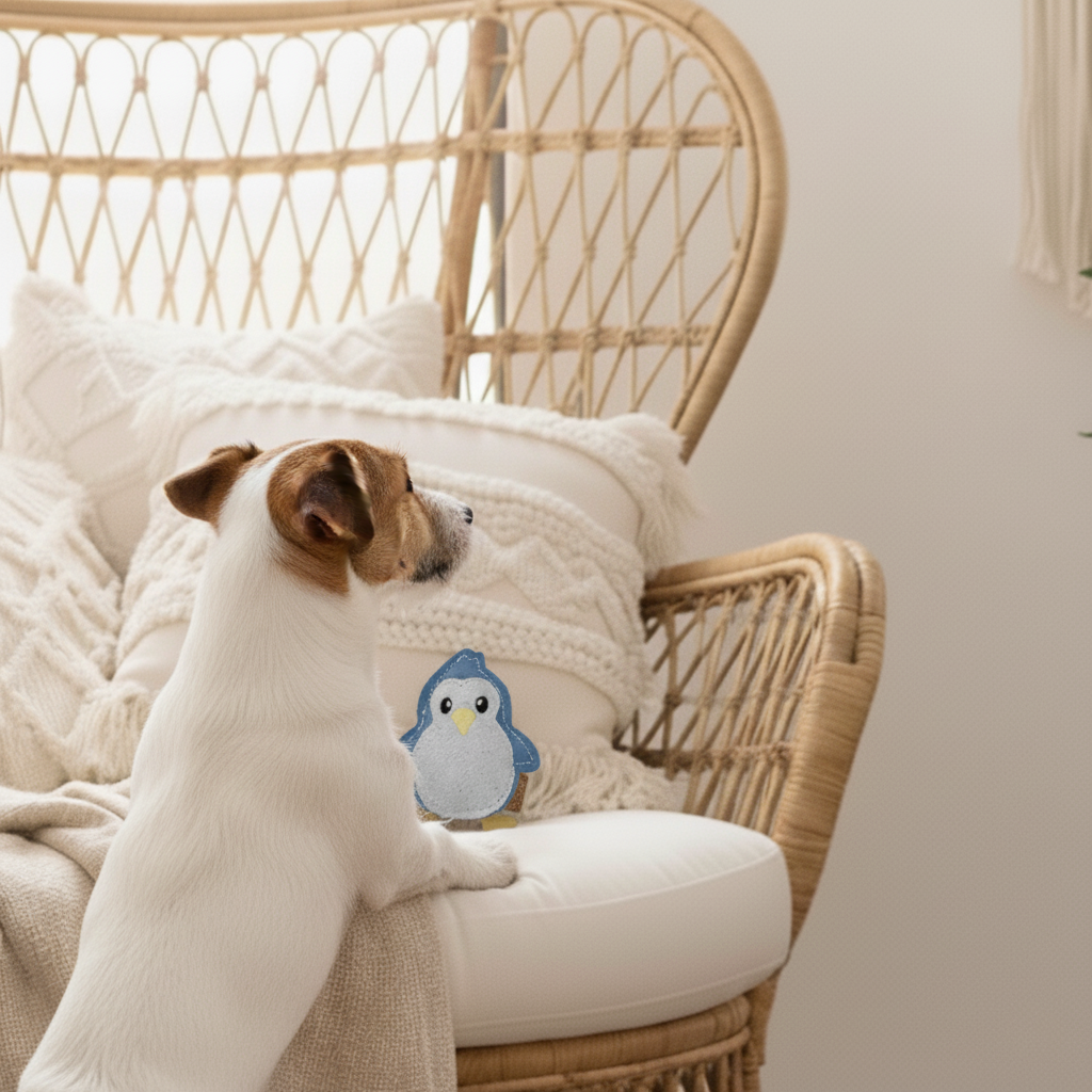 BUDDY. Juguete para perros de cuero "Pequeño pingüino" 