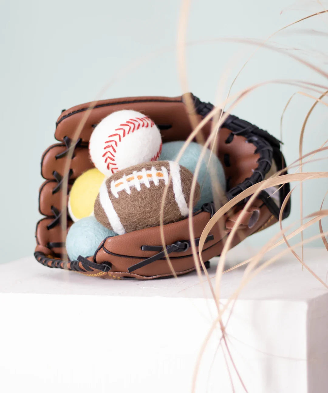 BUDDY. Juguete para perros de lana de oveja "Pelota" - Menta 